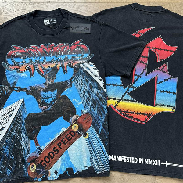 Godspeed neck T-shirt-M-0103